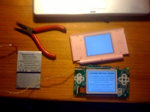 Nintendo DS Lite parcialmente funcionando